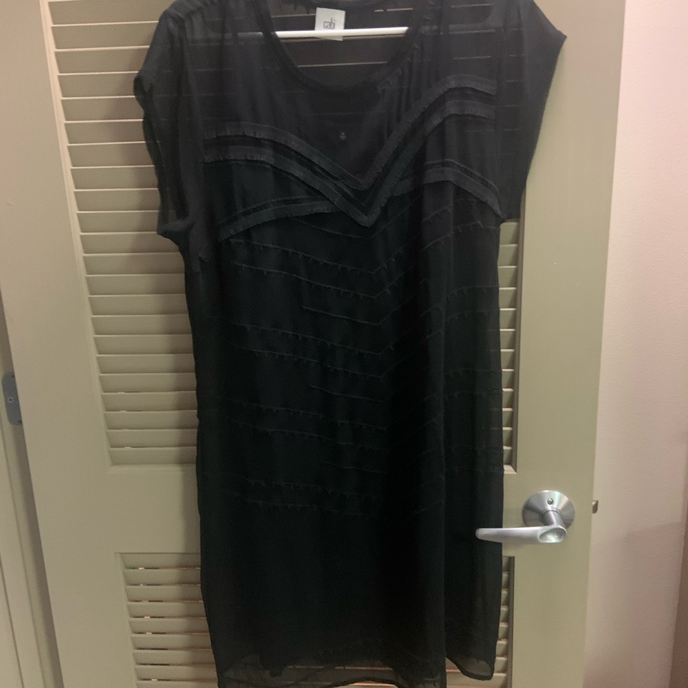 Cabi Black sheer dress w camisole dress under